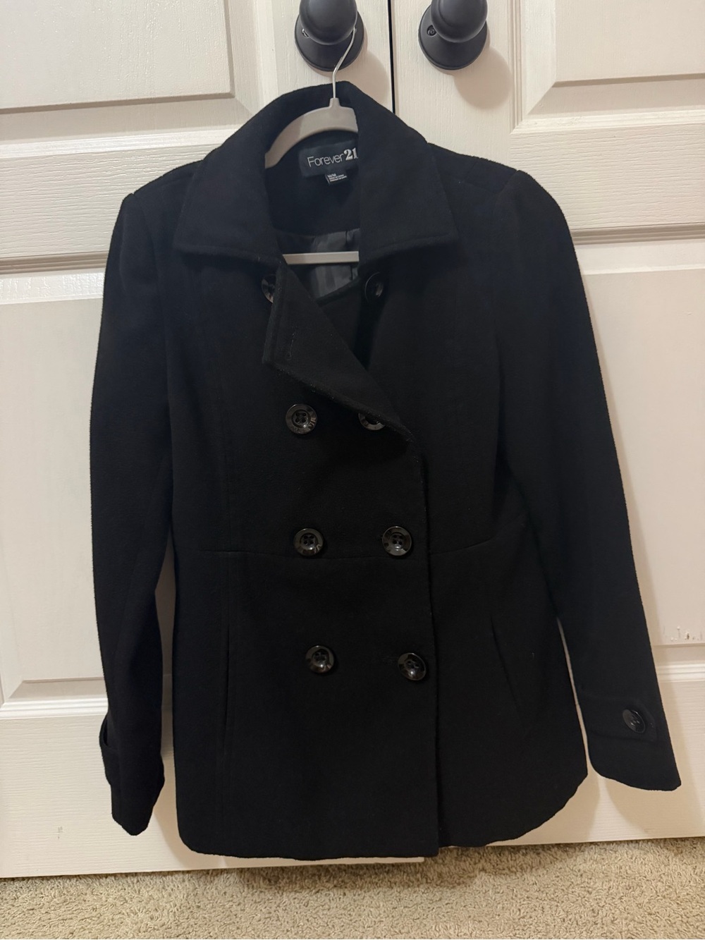 Forever 21 Black Peacoat Size Medium